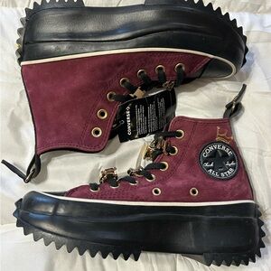 NWT Converse Run Star Hike Platform Ox Bordeaux Gold Regal Sneakers Size 6